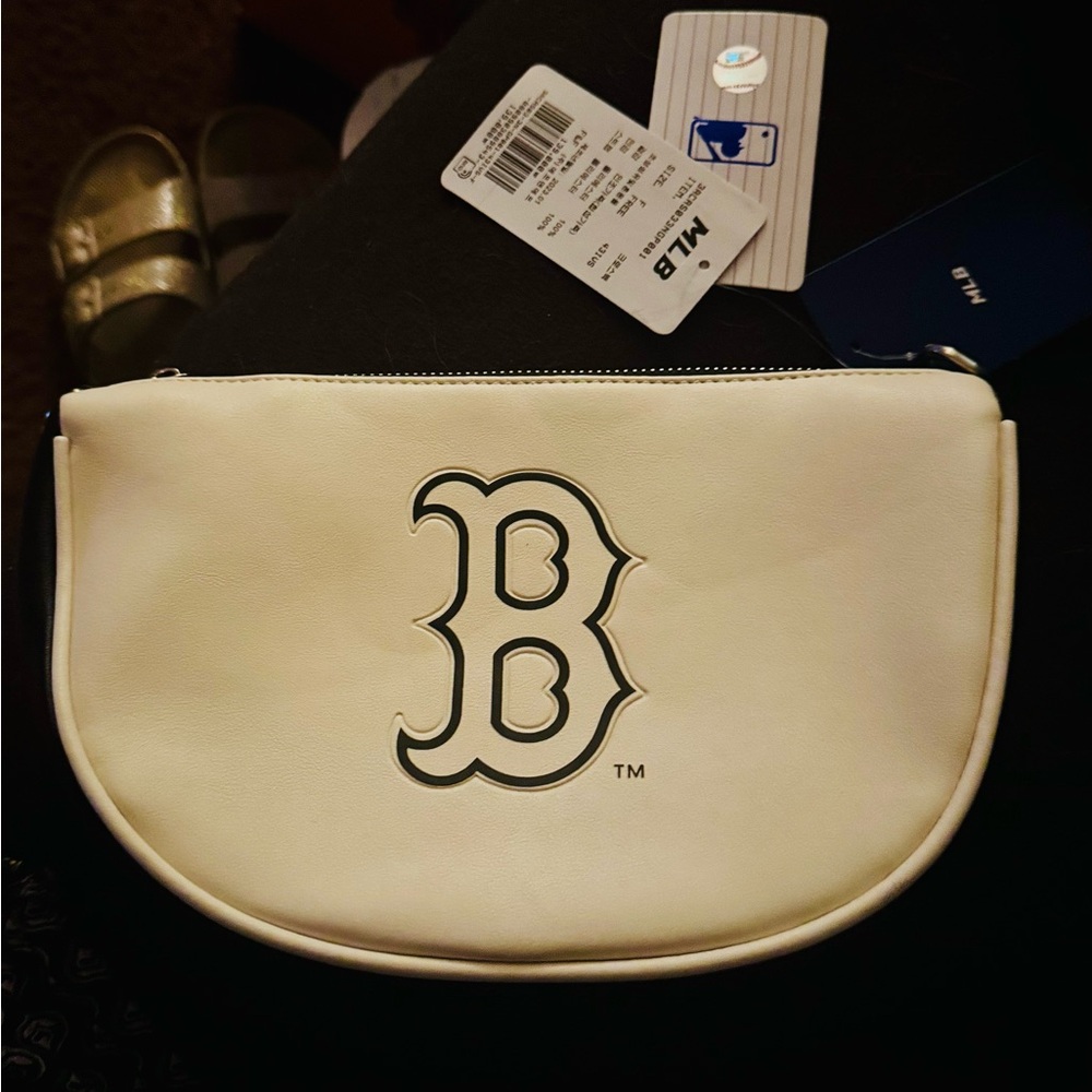 MLB White Pouch with Bold Logo